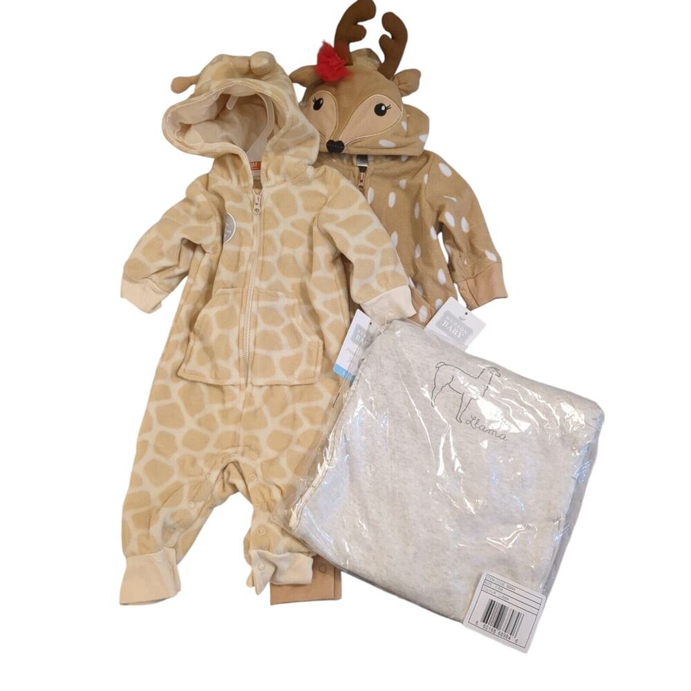 NWT 0-3/6 Months Baby Jumpsuits And Night Gowns 5 Total Pieces